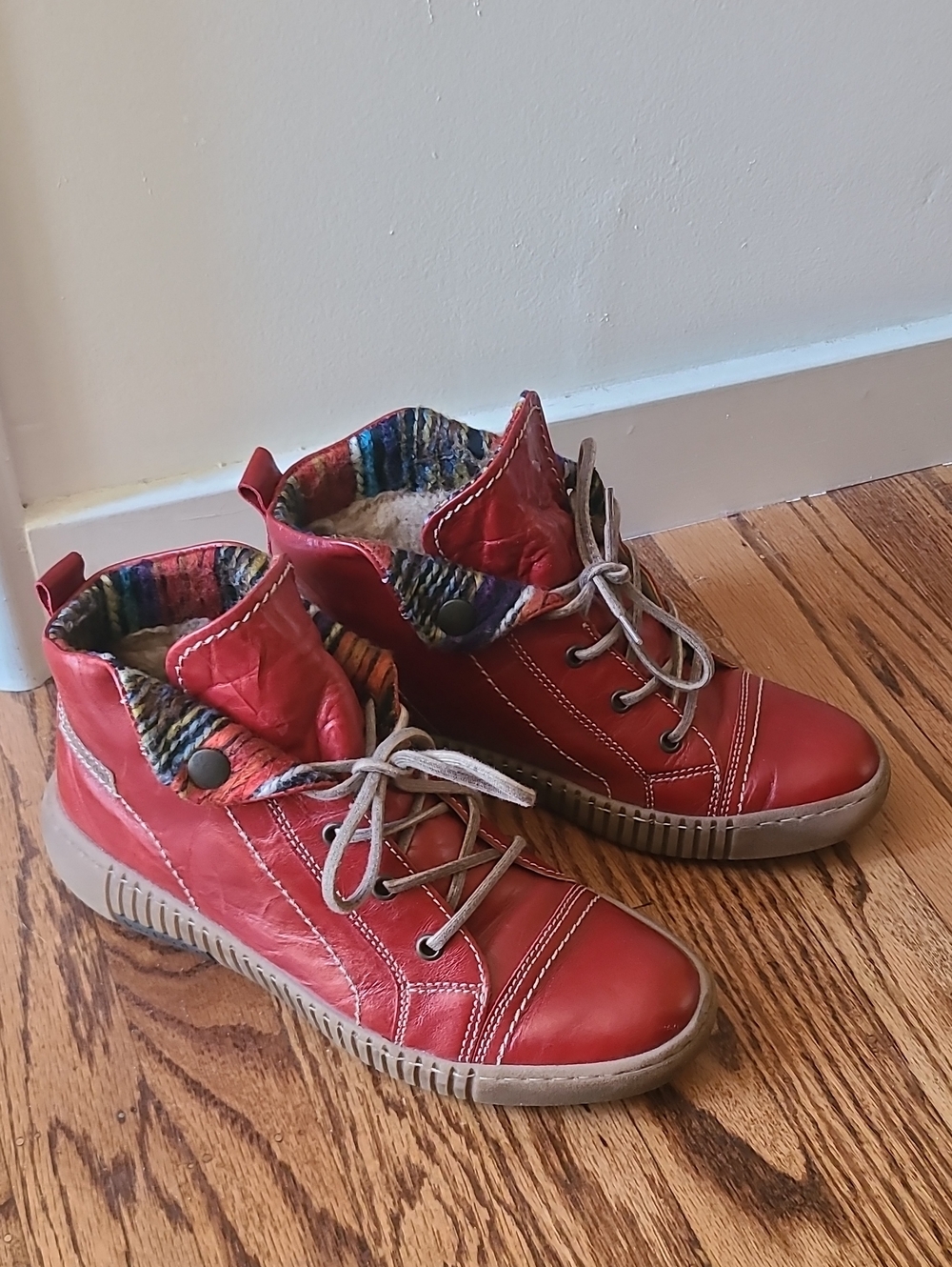 Josef Seibel Maren 09 Hibiscis Red Ankle Boots Size 38
